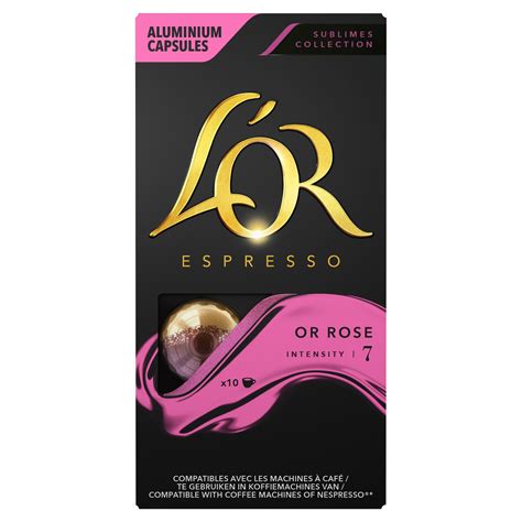 Caf Capsules Or Rose Intensit Compatibles Nespresso L Or La Boite