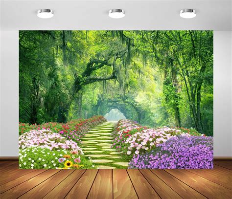 Amazon Beleco X Ft Fabric Spring Flower Garden Backdrop For