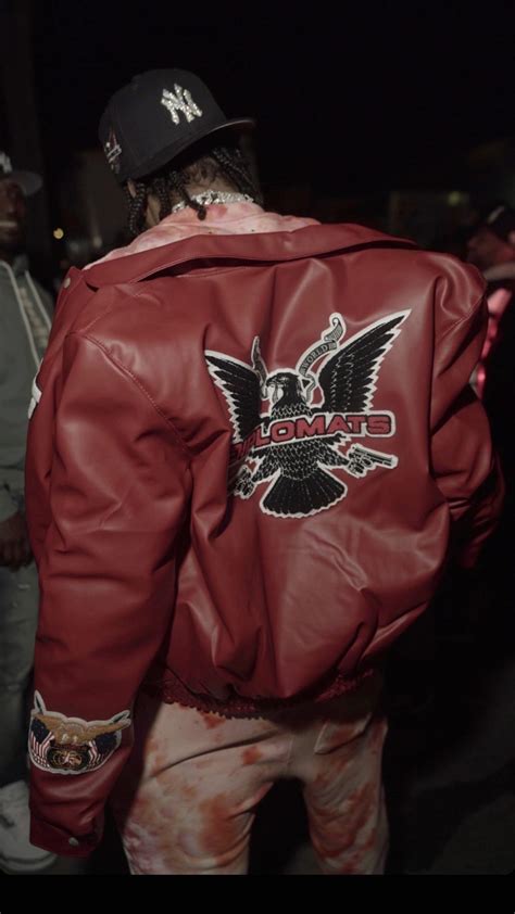 Jim Jones Splashing In A Red Dipset Jeff Hamilton Jacket Rdipset