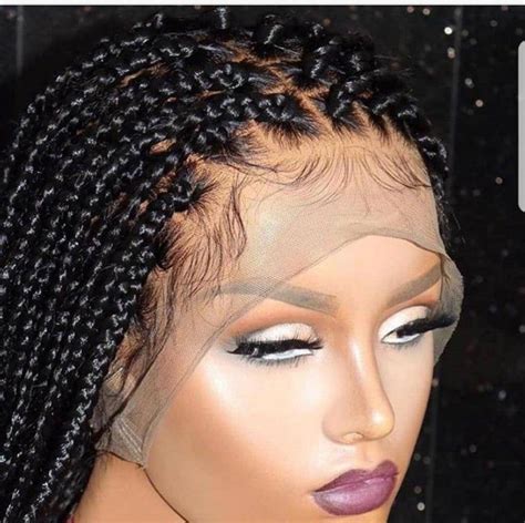 Medium Knotless Box Braids Wig For Black Women Cornrows Wig Etsy Human Hair Wigs Box Braids