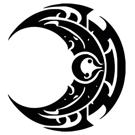 Crescent Style Tribal Tattoo Png Transparent Background Ai Generative