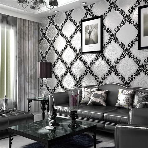 Pure paper, Wallpaper living room background wall black and white ...