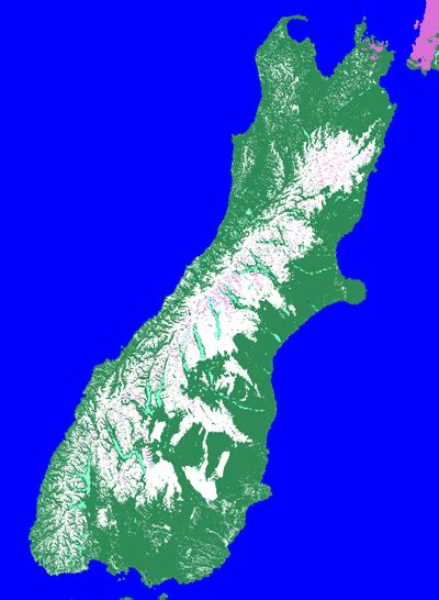 MODIS snow map of New Zealand