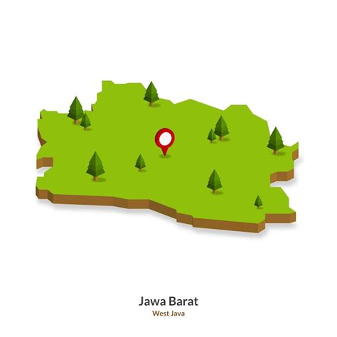 Premium Vector Isometric Map Of West Java Province Indonesia Simple