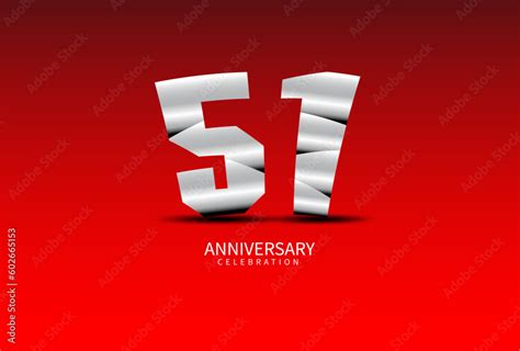 51 Year Anniversary Celebration Logo silver vector, 51 Number Design, 51th Birthday Logo ...