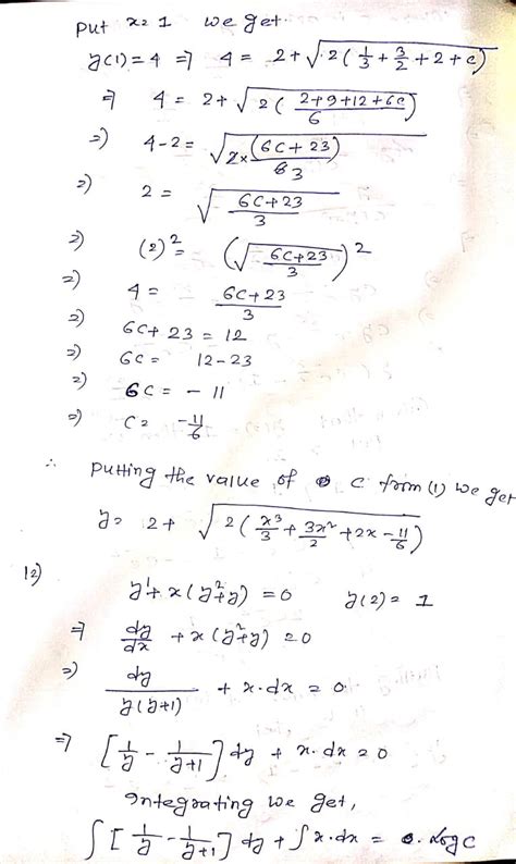 Solved First Order Equations Separable Equations In Exercises