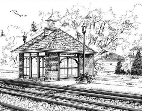 Drawing Of A Train Station - Drawing Tips Guide