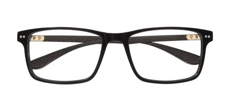 Campbell Rectangle Prescription Glasses Black Carbon Fiber Temple Arms Men S Eyeglasses