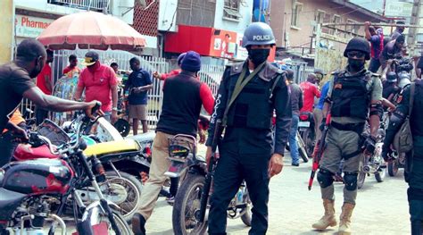 Lagos Taskforce Impounds Motorcycles Arrests Suspected Hoodlums