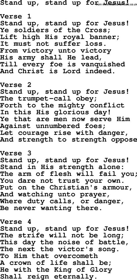 Stand Up Stand Up For Jesus Apostolic And Pentecostal Hymns And