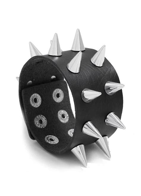 Row Spiked Stud Wristband Attitude Clothing