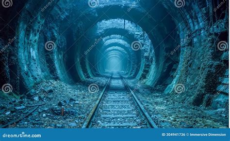 Scary Haunted Tunnel. the Haunting Whisper of Light at Tunnel S End Stock Illustration ...