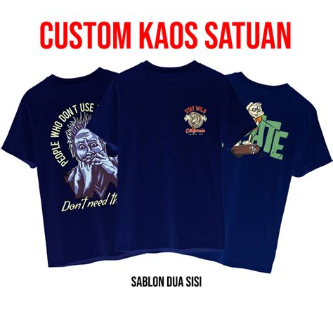 Jual Baju Kaos Navy Sablon Dua Sisi Custom Kaos Custom Kaos Pria