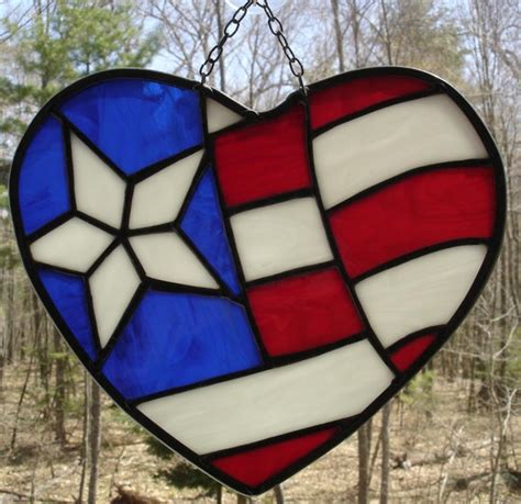 American Flag Stained Glass Suncatcher By Designsstainedglass