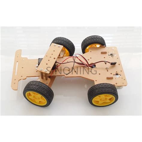 New Version Smart Robot Steering Engine Car Chassis 4 Wheel 2 Motor For