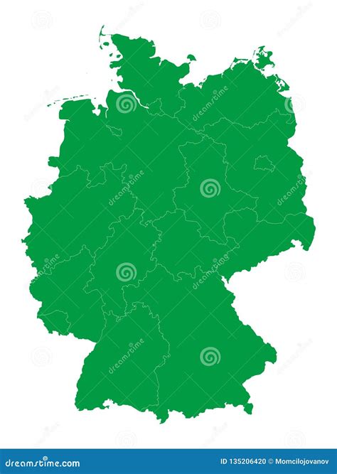 Map Of Germany With Provinces Stock Vector Illustration Of Vector