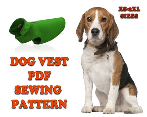 Dog Vest Pdf Sewing Pattern for XS XXL Sizes Printable PDF Pattern A4 Small Dog Clothes ...