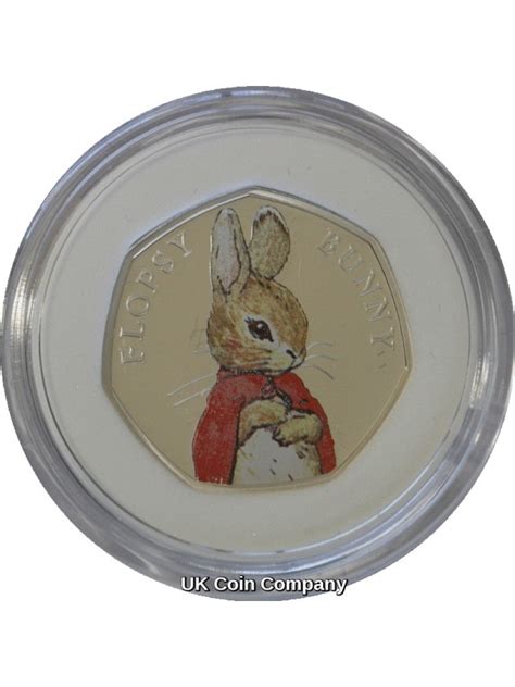 2018 Flopsy Bunny Beatrix Potter 50p Fifty Pence Silver Proof Coin Boxed