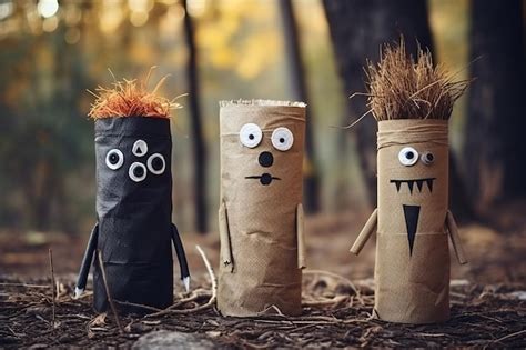 Premium AI Image | Monsters Unleashed Upcycling Toilet Paper Tubes for ...