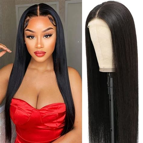 Straight 4x4 Lace Front Wigs For Black Women Human Hair Glueless