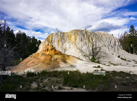 Hot Spring On The Upper Terrace Drive Loop Mammoth Hot Springs Yellowstone Stock Photo Alamy