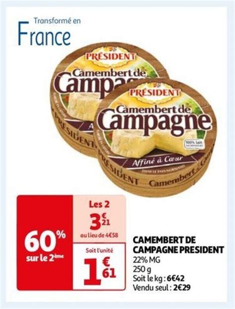 Promo Camembert De Campagne President Chez Auchan