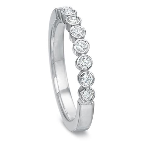 Diamond Bezel Set Wedding Band In White Gold Borsheims