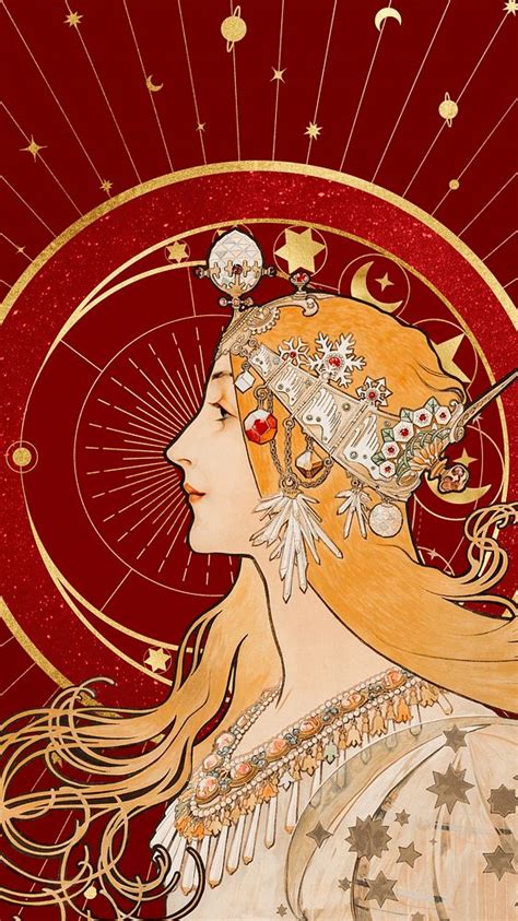 Alphonse Mucha S Zodiac Iphone Wallpaper Premium Photo Illustration