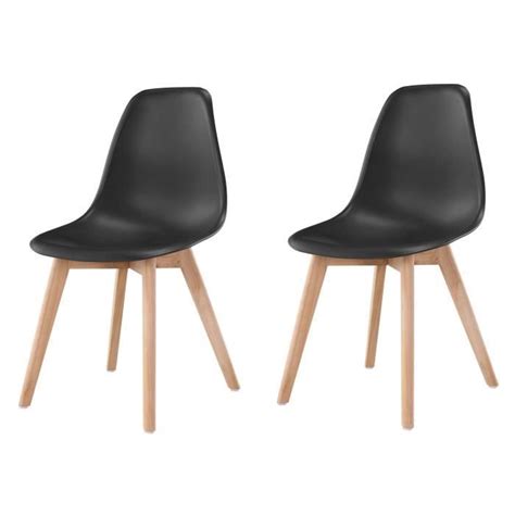 Sacha Lot De Chaises De Salle Manger Noir Pieds En Bois H V A