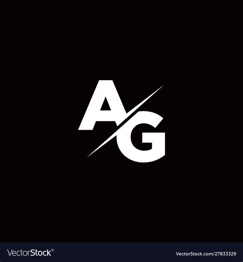 Ag logo letter monogram slash with modern Vector Image