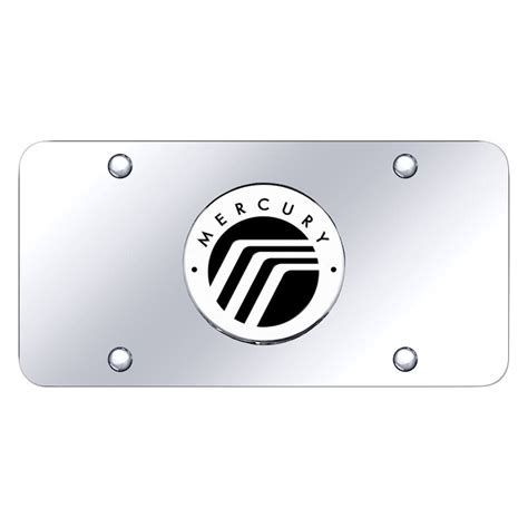 Autogold Mry Cc Chrome License Plate With D Chrome Mercury Emblem