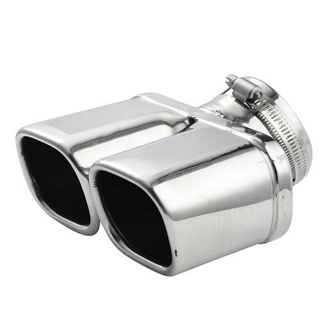 Car Stainless Steel Dual Muffler End Exhaust Trim Tail Pipe Tip Exhaust