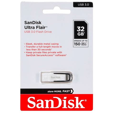 Sandisk Cruzer Ultra Flair 32GB USB 3.0 Pendrive Silver | Techinn