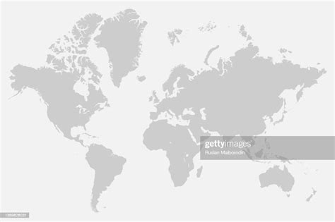 Grey Map Of The World High Detail World Map High-Res Vector Graphic ...