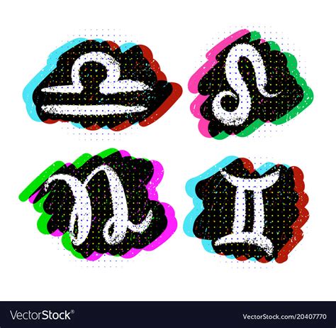 Set Of Zodiac Signs Royalty Free Vector Image Vectorstock