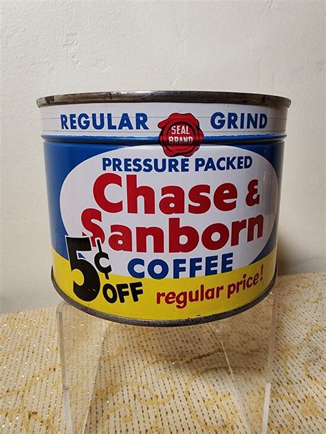 Sealed Full S S Chase Sanborn Coffee Tin Nos For Sale