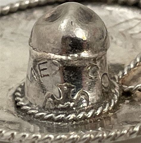 925 Sterling Silver Mexico Sombrero Hat Necklace 20 Chain Jewelry EBay