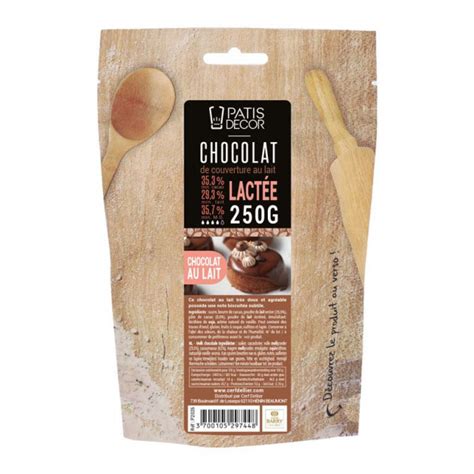 Chocolat de Couverture Au Lait Lactée 35 250 g Patisdécor achat