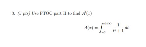 Solved 5 ﻿pts ﻿use Ftoc Part Ii To Find