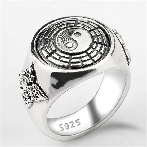 Aliexpress Buy 2018 New 925 Sterling Silver Men Ring Tai Chi Yin