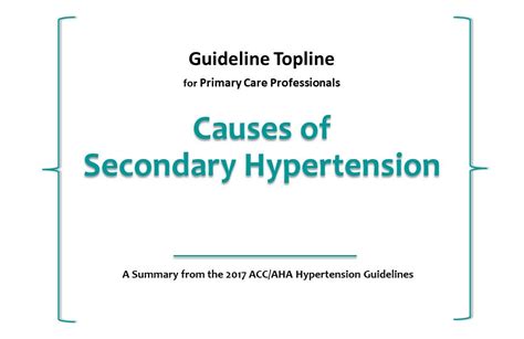 Causes Of Secondary Hypertension A Guideline Topline For Primary Care