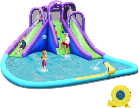 OLAKIDS Tobogán acuático inflable casa poderosa con temática de pulpo