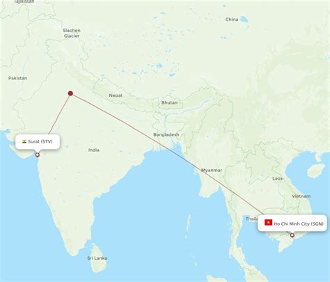 Flights From Surat Gujarat To Ho Chi Minh City Stv To Sgn Flight Routes