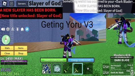 Awakening Dark Blade V3 And Is So Slick Roblox Bloxfruit Youtube