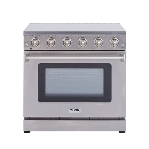 Thor Kitchen 36 In Glass Top 5 Burners 6 Cu Ft Freestanding Electric Range Stainless Steel