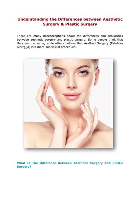 Ppt Understanding The Differences Between Aesthetic Surgery And Plastic