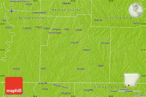 Physical Map of Columbia County