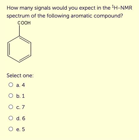 Solved How Many Signals Would You Expect In The 1h Nmr Spectrum Of The