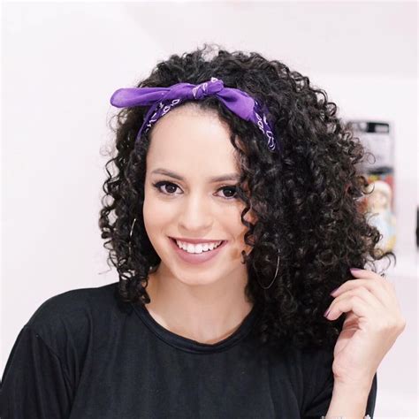 Penteados Bandana Em Cabelo Cacheado Testando Produtos Cosmeticos