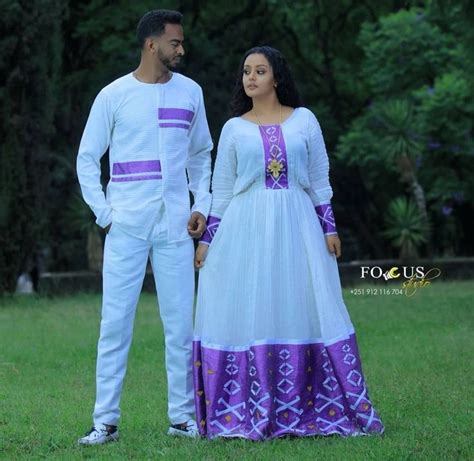 Shewa Amhara Dress Couple Outfits Ethiopia Clothing African Fashion